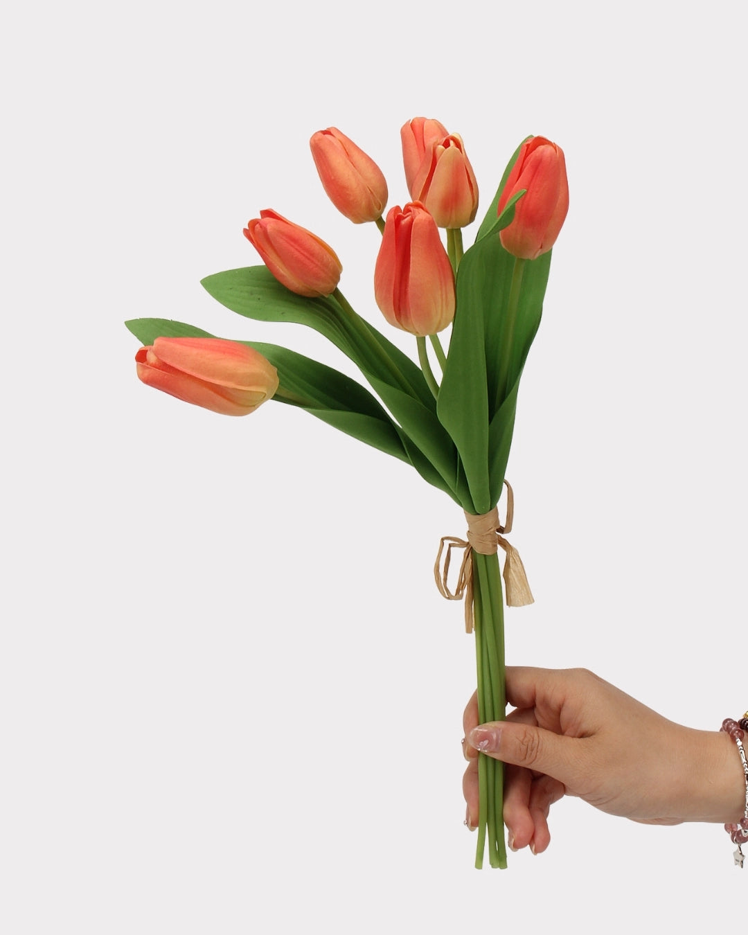 Real Touch Tulip Faux Flower Bouquet - 15"
