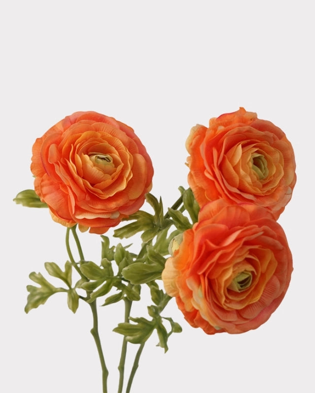 Real Touch Ranunculus Faux Flower in Orange - 22"