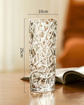Sleek Ice Pattern Clear Glass Vase