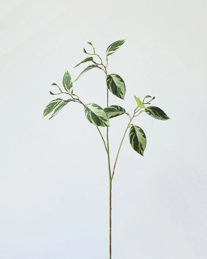 Vibrant Artificial Colorful Philodendron Leaf Stem 29.5"