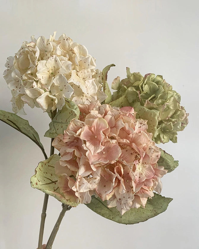Vintage Artificial Hydrangea Stem 26"