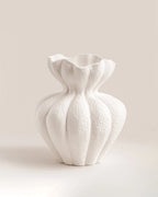 Vintage French Multi-Petal Ceramic Vase