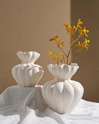 Vintage French Multi-Petal Ceramic Vase