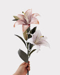 Vintage Tone Artificial Lily 2 Stems 19"