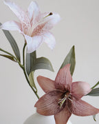 Vintage Tone Artificial Lily 2 Stems 19"