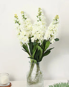 Violet Faux Flower in White - 31"