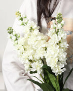 Violet Faux Flower in White - 31"