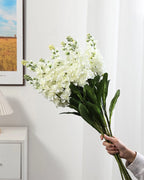 Violet Faux Flower in White - 31"