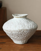 Wabi-Sabi Ceramic Vase with Snow Texture
