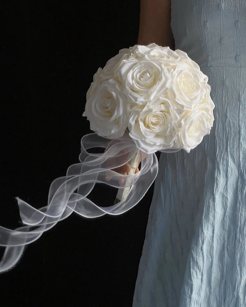 White Rose Bridal Bouquet