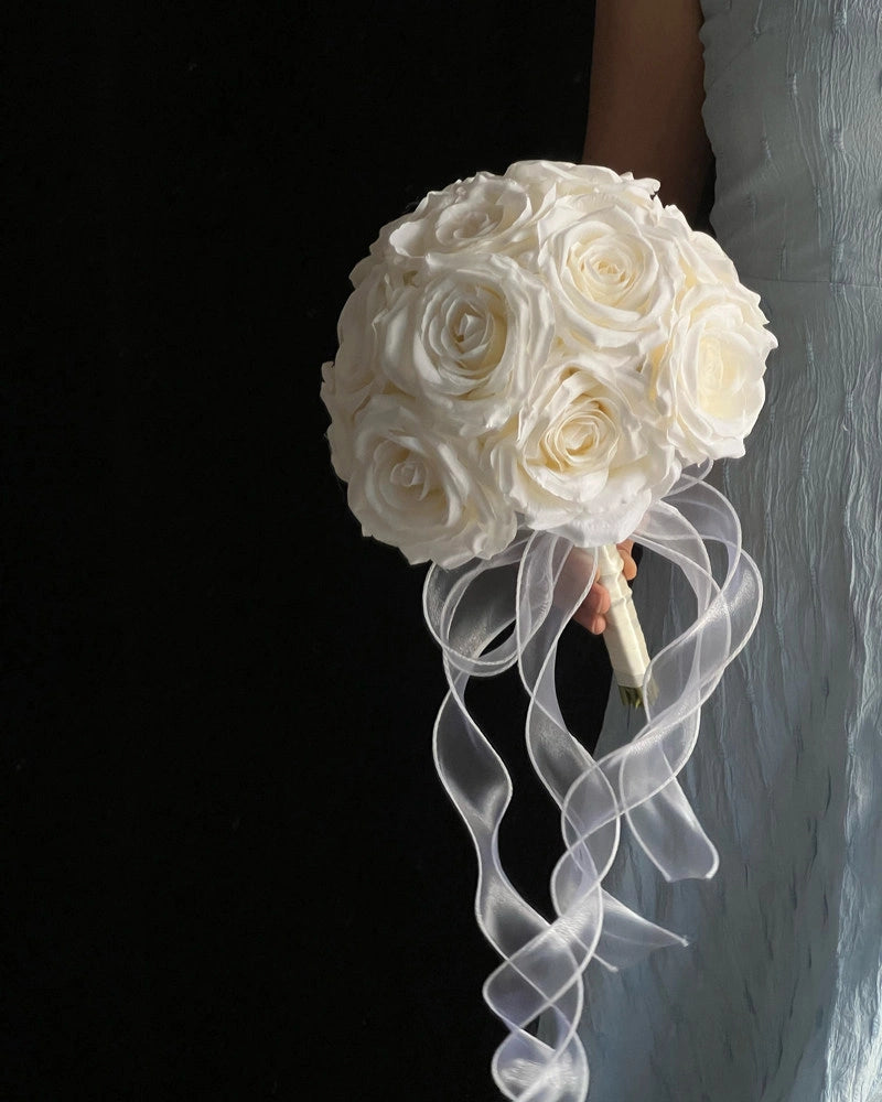 White Rose Bridal Bouquet